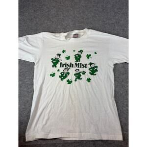 Vintage 90s Irish Mist St. Pattys Day Graphic Tee T-Shirt Mens L Single Stitch